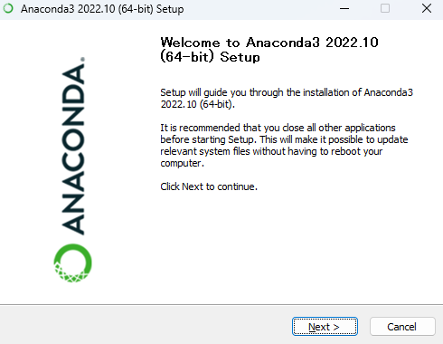 Anacondaインストーラ①